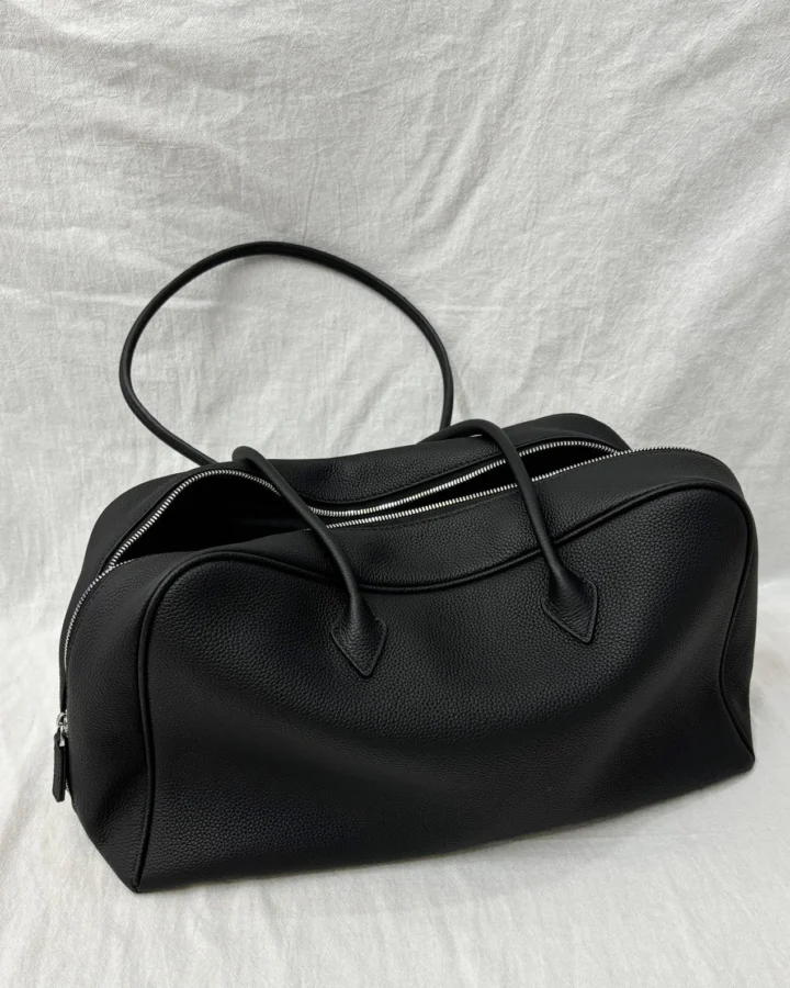 Soft Leather Top Handle Bag, Classic Minimal Tote Bags, Large Leather Tote