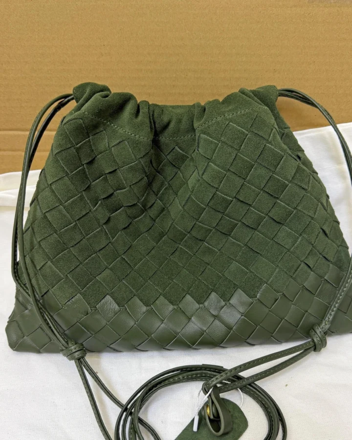 Suede Woven Shoulder Bags, Genuine Suede Leather Handbags, Weaved Leather Tote Bags