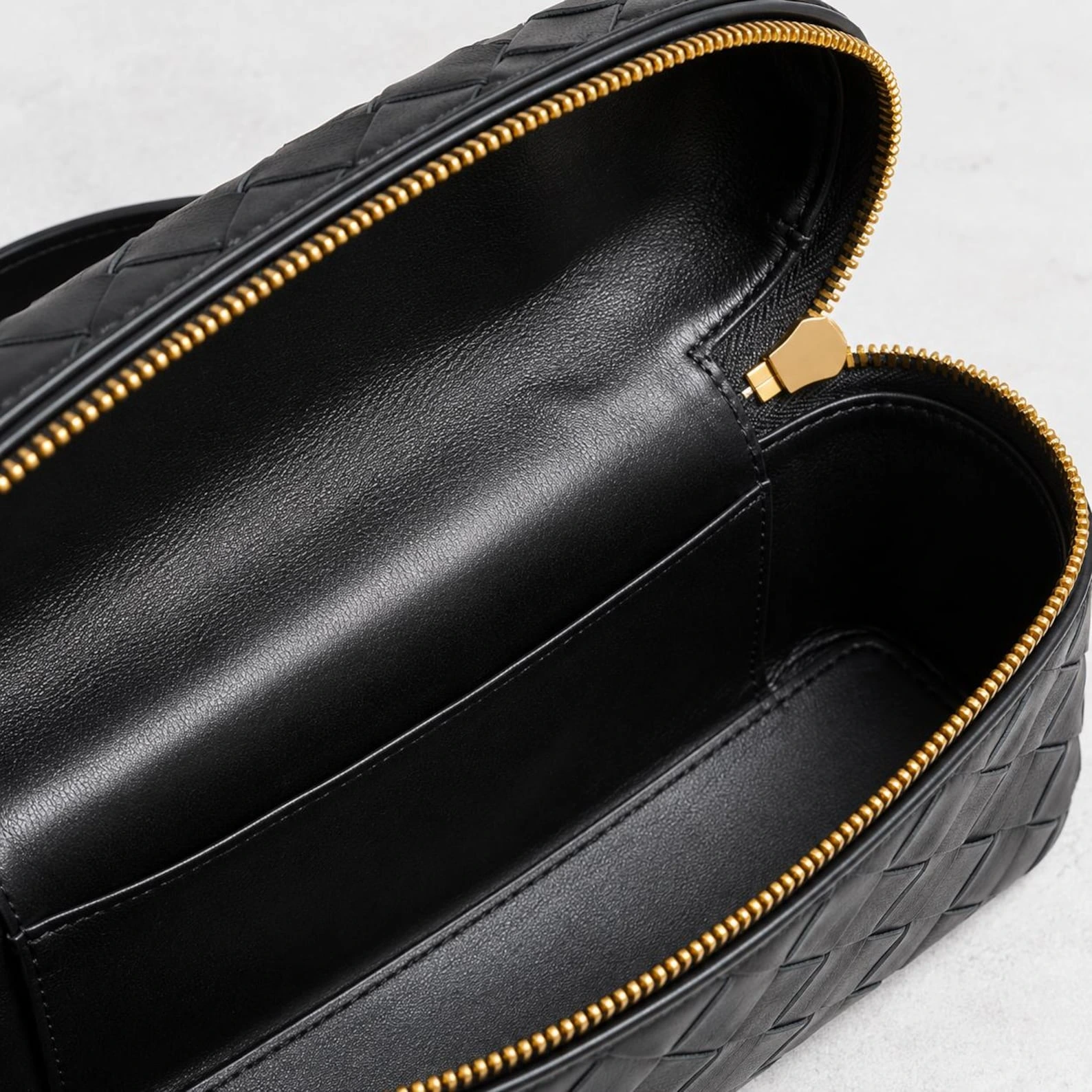 Handmade Lambskin Leather Crossbody Bag, Woven Mini Purse, Black Leather Handbag - Image 9