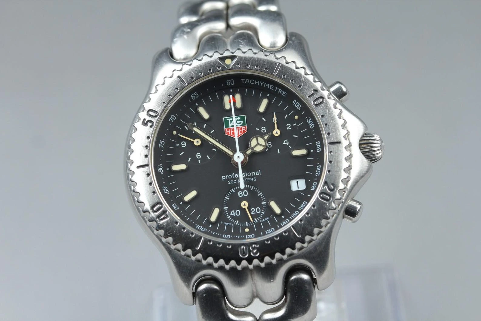 w/Box N MINT TAG Heuer SEL Professional Cg1110-0 Chronograph Black Qz Mens Watch - Image 3