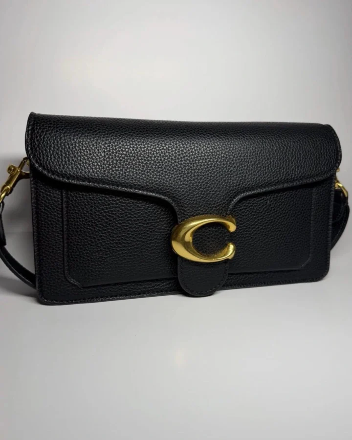 Coach Tabby Shoulder Bag 26 in Black Pebbled Leather – Gold Hardware