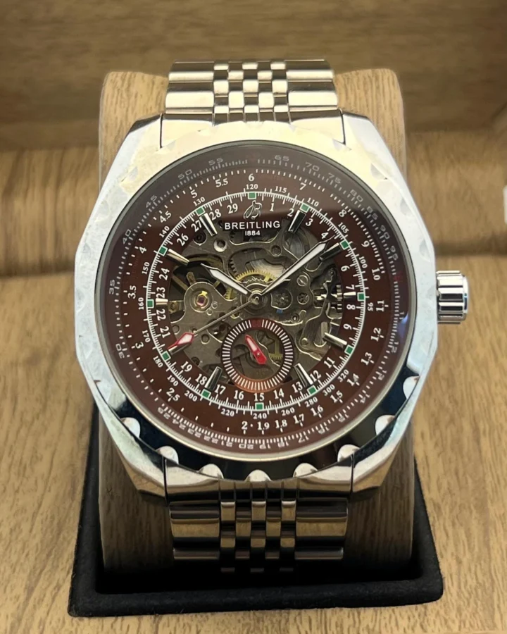 Refurbished Men's Breitling Navitimer Automatic Brown Dial Working Vintage Wristwatch